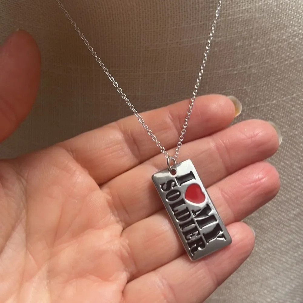 New I love my Solider Charmed Necklace